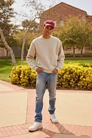 Cotton-Blend Crew Neck Pullover