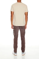 Distressed Mid-Rise Cargo Jeans