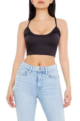 Crisscross Satin Cropped Cami