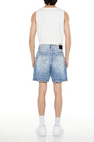 Paisley Mid-Rise Denim Shorts