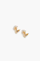 Rhinestone Heart Stud Earrings