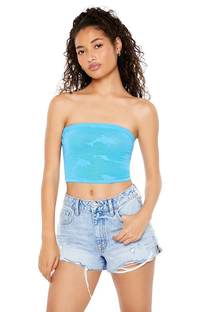 Sweater-Knit Dolphin Tube Top