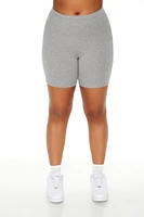 Plus Cotton-Blend Biker Shorts