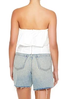 Poplin Flounce Tube Top