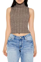 Sweater-Knit Turtleneck Crop Top