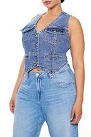 Plus Cropped Denim Vest