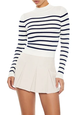 Striped Mock Neck Sweater