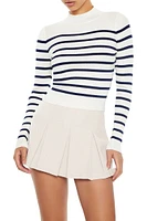 Striped Mock Neck Sweater