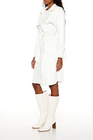 Faux Suede Trench Coat