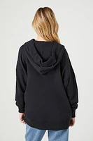 French Terry Drop-Sleeve Hoodie