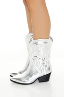 Metallic Cowboy Booties (Wide)