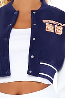 Cropped Varsity Letterman Jacket