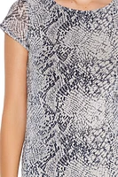 Snake Print Bodycon Midi Dress