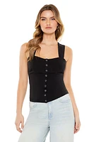 Sleeveless Snap-Button Top