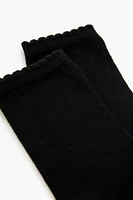 Scalloped Crew Socks - 3 pack