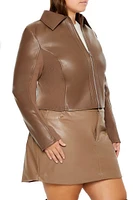 Plus Faux Leather Jacket