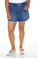 Plus Frayed Denim Shorts