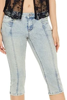 Mineral Wash Low-Rise Capri Jeans