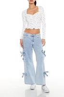 Ruched Floral Print Crop Top