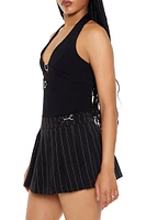 Ponte Knit O-Ring Halter Top