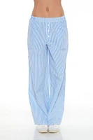 Striped Mid-Rise Wide-Leg Pants