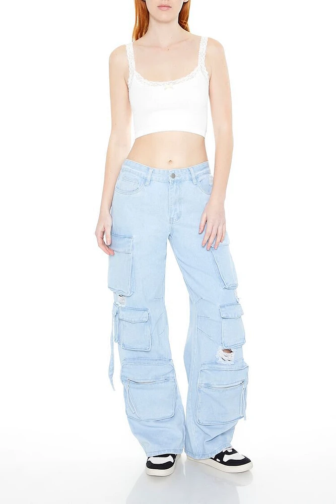 Distressed Utility Cargo Jeans