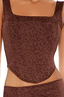 Leopard Print Corset Crop Top