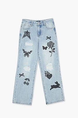 Girls Graphic High-Rise Jeans (Kids)