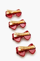 Bow Hair Clip Set - 4 pack