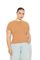 Plus Seamless Ribbed Knit Tee