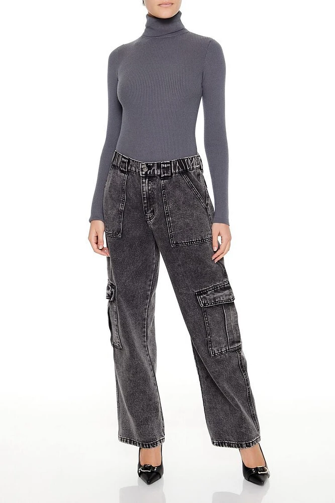 Sweater-Knit Turtleneck Bodysuit