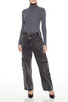 Sweater-Knit Turtleneck Bodysuit