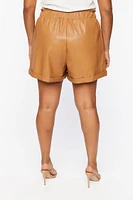 Plus Faux Leather Shorts