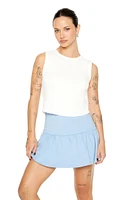 Flounce Drop-Waist Mini Skort