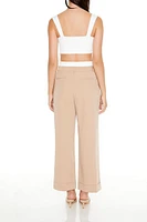 Cuffed Two-Tone Trouser Pants