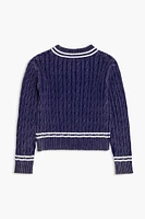 Girls Varsity-Striped Sweater (Kids)