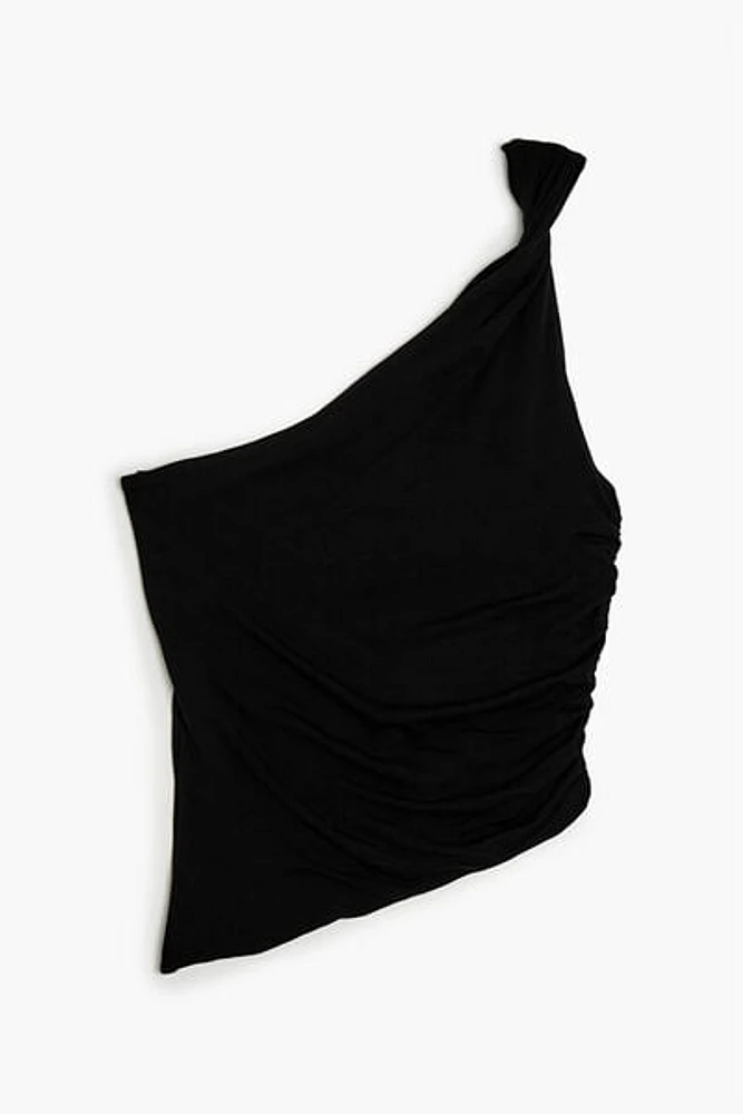Twisted One-Shoulder Crop Top