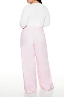 Plus Bow Embroidered Pants