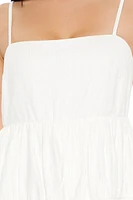 Linen-Blend Tiered Babydoll Dress