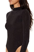 Glitter Cowl Thong Bodysuit