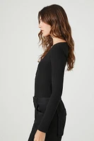 Ribbed Knit Long-Sleeve Bodysuit