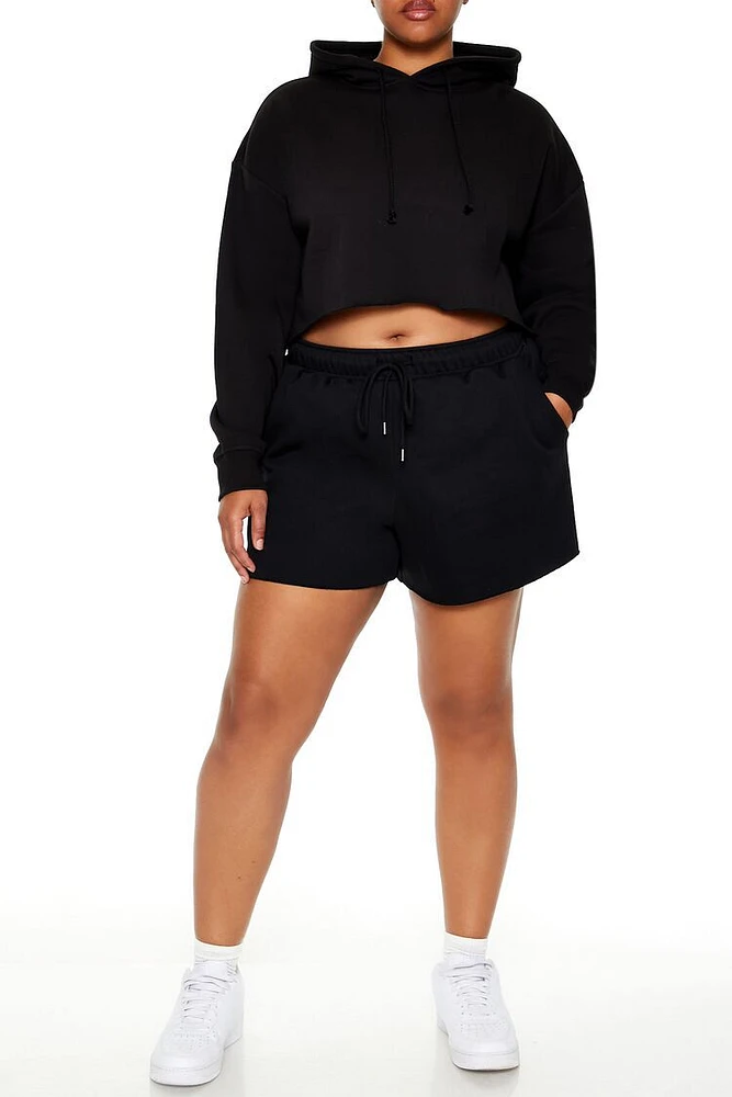 Plus Fleece Drawstring Shorts