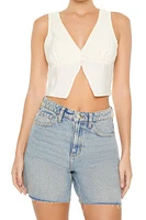 Plunging Split-Hem Crop Top