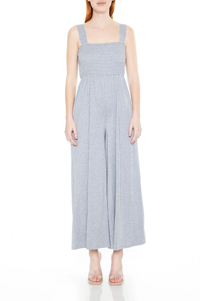 Shirred Wide-Leg Tank Jumpsuit