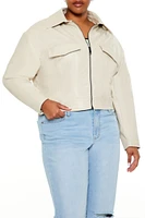Plus Faux Leather Jacket