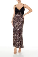 Leopard Combo Maxi Slip Dress