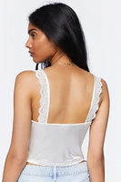 Satin Scalloped Lace Cami