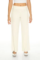 Ribbed Mid-Rise Wide-Leg Pants