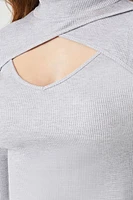 Thermal Mock Neck Cutout Top