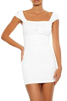 Crochet Bow Mini Dress